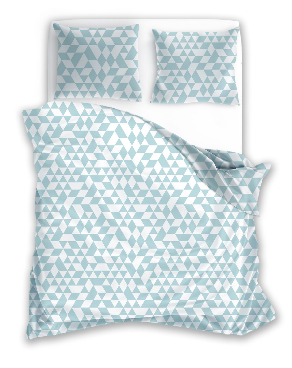 Pościel z mikrofibry 220x200 Harmony geometria miętowa Faro