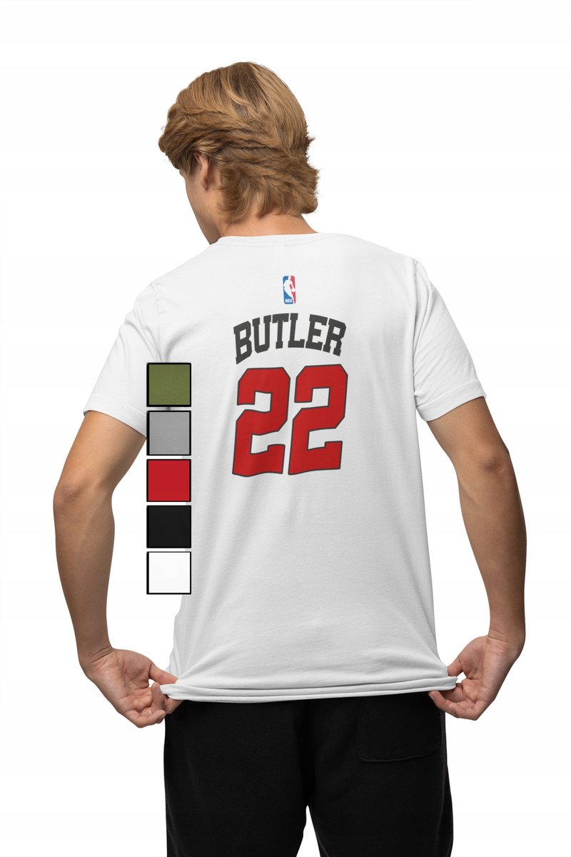 KOSZULKA MĘSKA Z NADRUKIEM NA PLECACH NBA MIAMI - JIMMY BUTLER - L