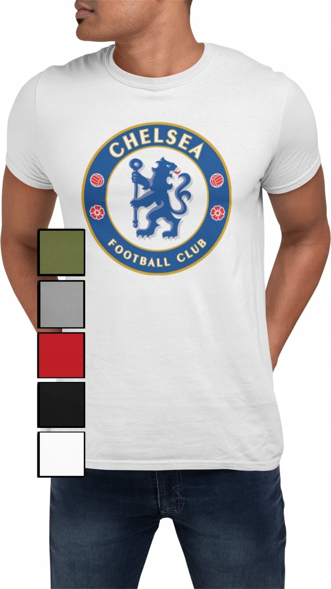 KOSZULKA MĘSKA Z NADRUKIEM DLA FANA PIŁKA NOŻNA CHELSEA -L