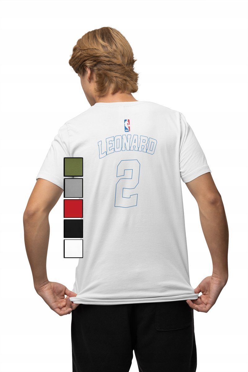 KOSZULKA MĘSKA Z NADRUKIEM NA PLECACH NBA CLIPPERS - KAWHI LEONARD -XS