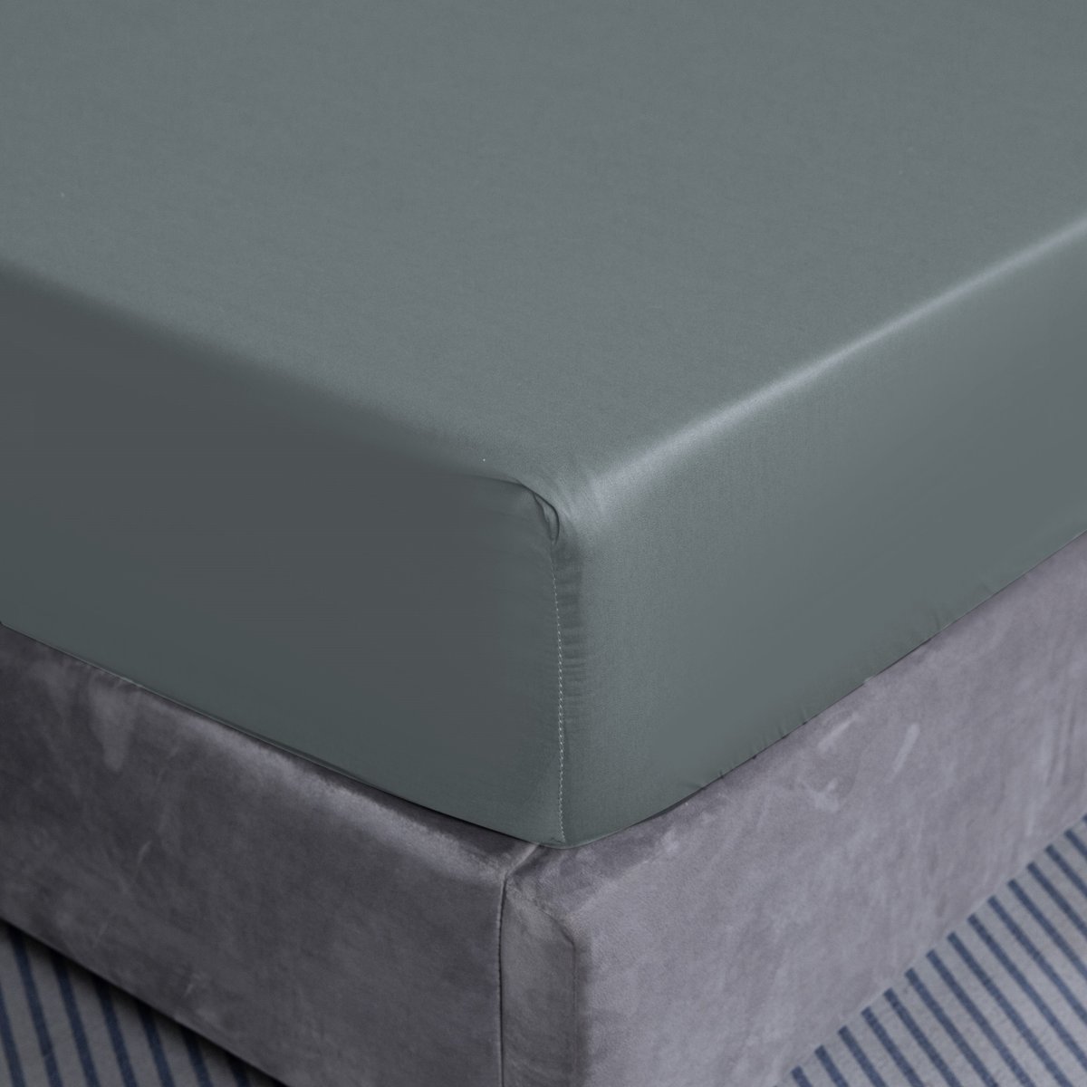 Prześcieradło Bawełniane Z Gumką 140X200+25 Szare