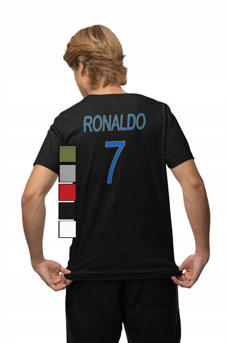 KOSZULKA MĘSKA Z NADRUKIEM NA PLECACH PIŁKA NOŻNA AL NASSR RONALDO - XXL