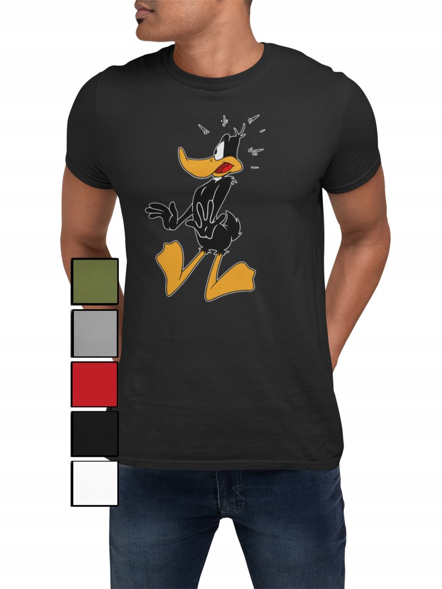 KOSZULKA T-SHIRT MĘSKA Z NADRUKIEM LOONEY TUNES KACZOR DAFFY - XXL