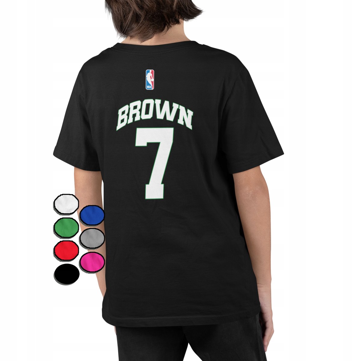 KOSZULKA DZIECIĘCA Z NADRUKIEM Z TYŁU BOSTON CELTICS BROWN FANA NBA- M 134