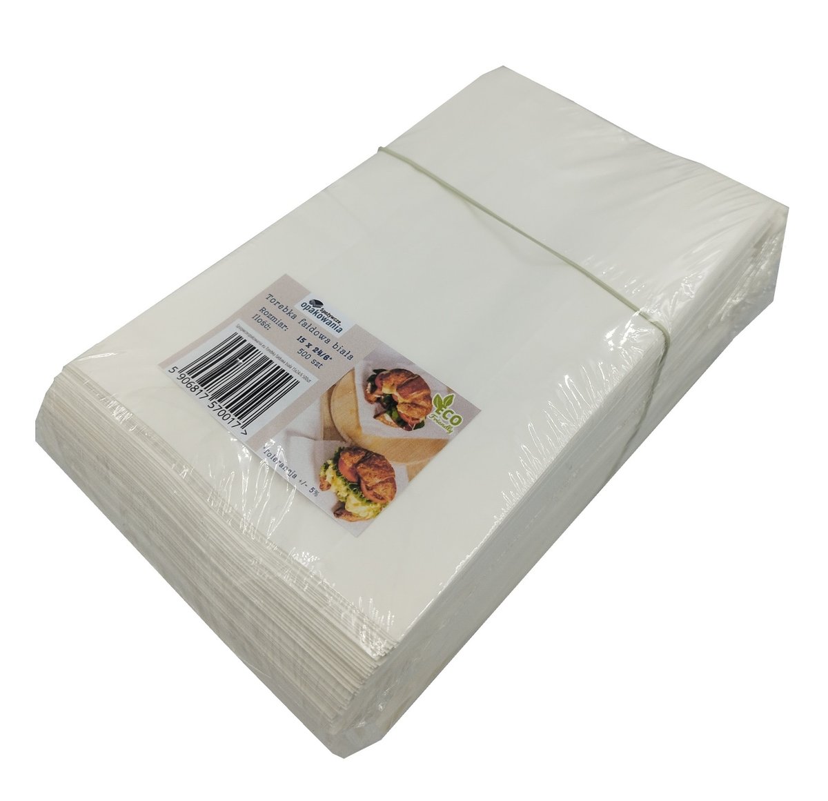 Torebka 150x240 biała bez nadruku 33g 500 szt Technoplast