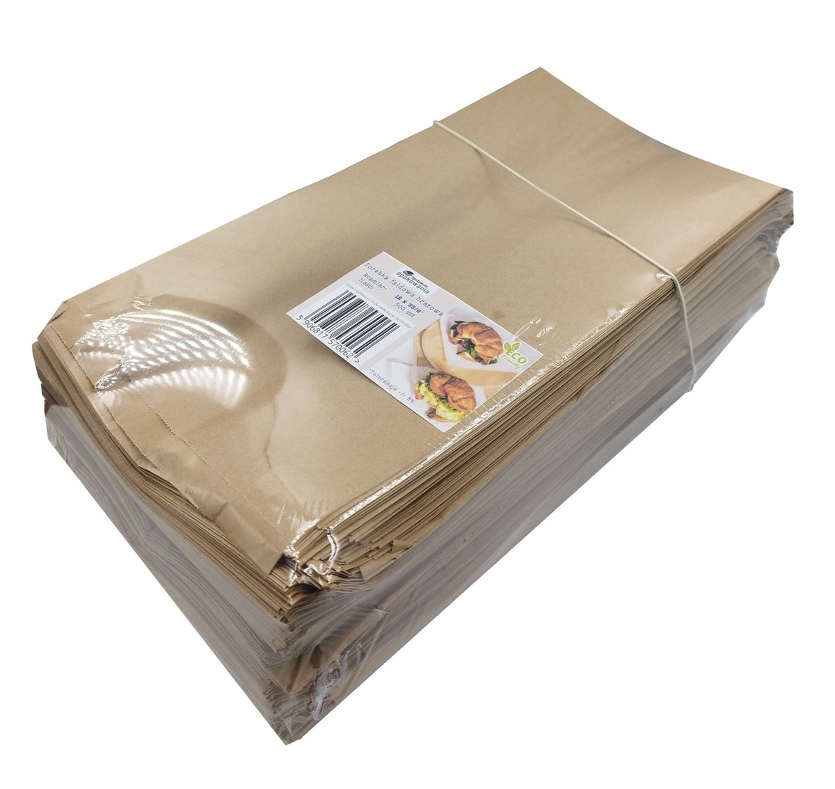Torebka 180x330 brązowa 35 gsm bez nadruku 500 szt / Technoplast