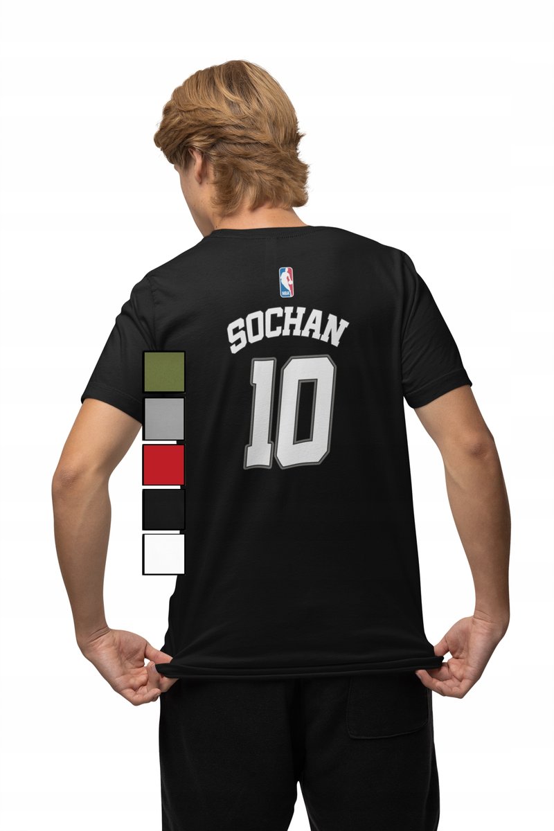 KOSZULKA MĘSKA Z NADRUKIEM NA PLECACH NBA SPURS- JEREMY SOCHAN - 3XL