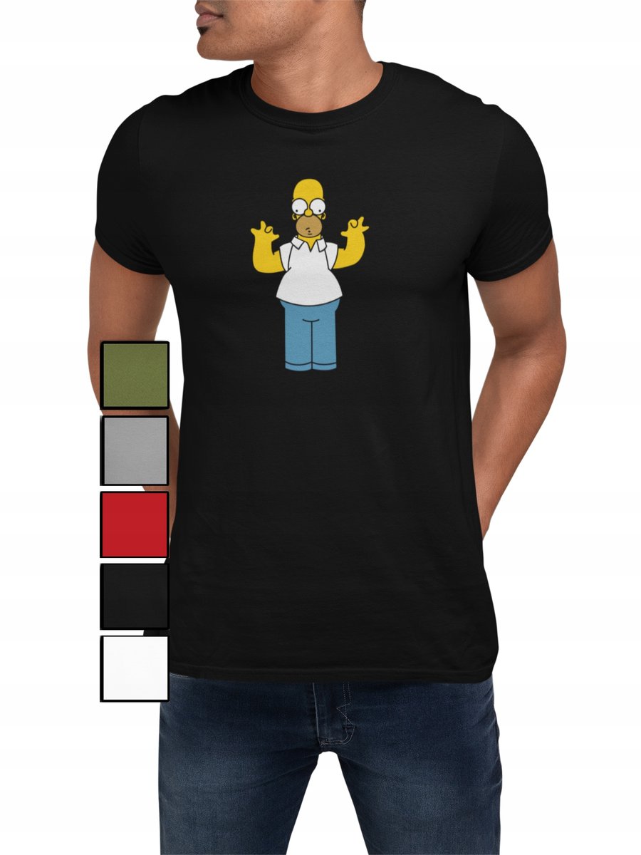 KOSZULKA T-SHIRT MĘSKA Z NADRUKIEM SIMPSON BART NA PREZENT - L