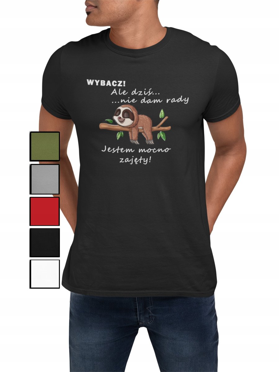 KOSZULKA T-SHIRT MĘSKA Z NADRUKIEM NA PREZENT NAPISY ŚMIESZNE RÓŻNE - L