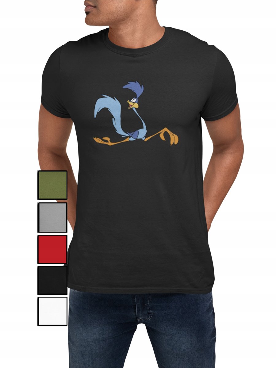 KOSZULKA T-SHIRT MĘSKA Z NADRUKIEM LOONEY TUNES STRUŚ KOJOT - S