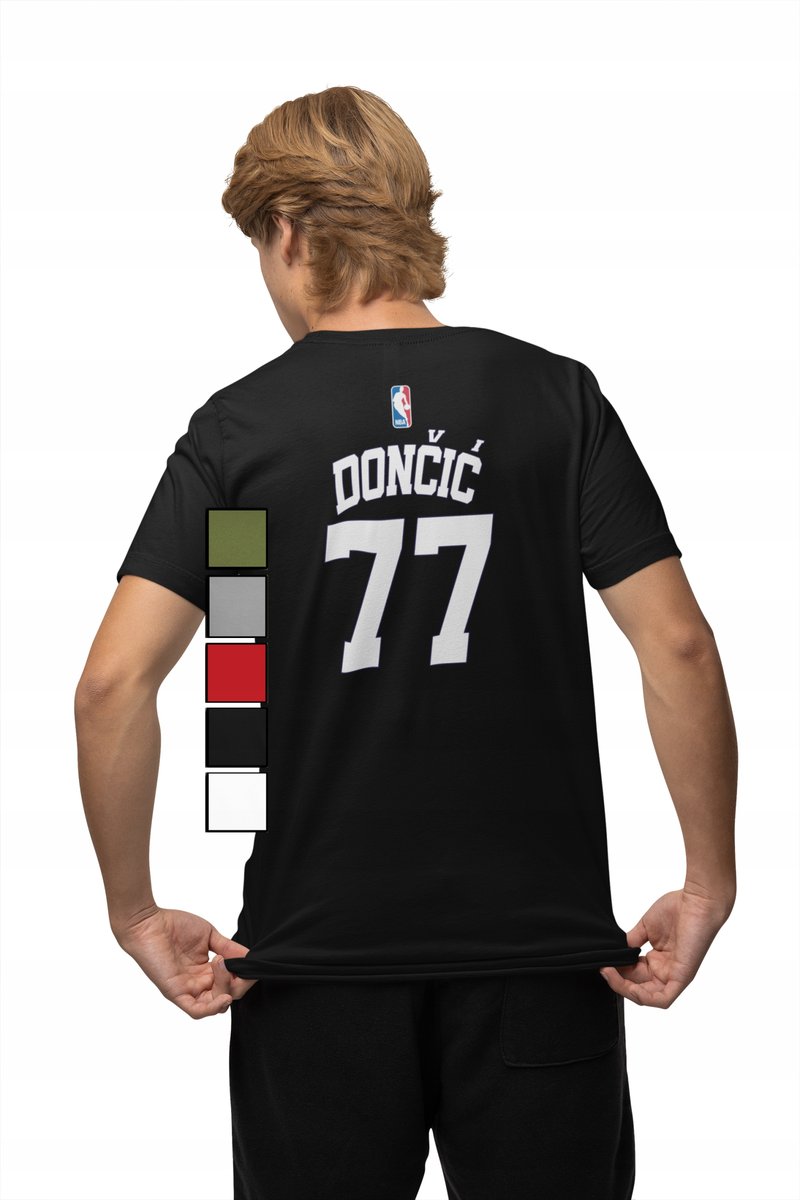KOSZULKA MĘSKA Z NADRUKIEM NA PLECACH NBA DALLAS - LUKA DONCIC - L
