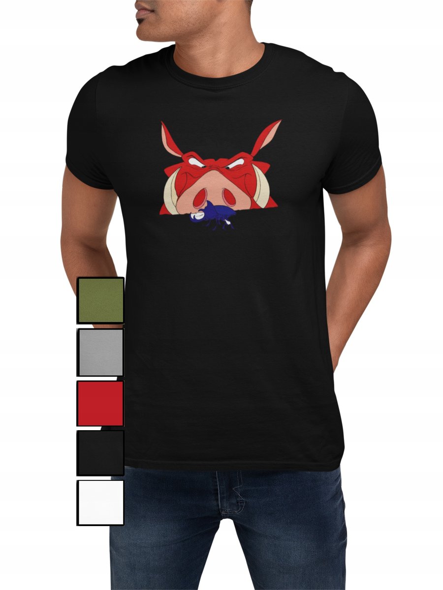 KOSZULKA T-SHIRT MĘSKA Z NADRUKIEM KRÓL LEW TIMON PUMBA HIENY - M
