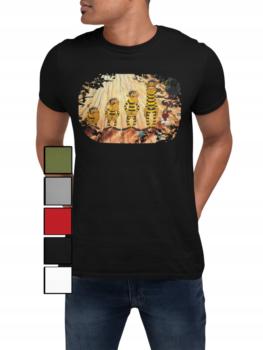 KOSZULKA T-SHIRT MĘSKA Z NADRUKIEM LUCKY LUKE DALTONOWIE - L