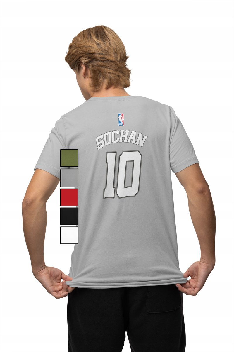 KOSZULKA MĘSKA Z NADRUKIEM NA PLECACH NBA SPURS- JEREMY SOCHAN - 3XL