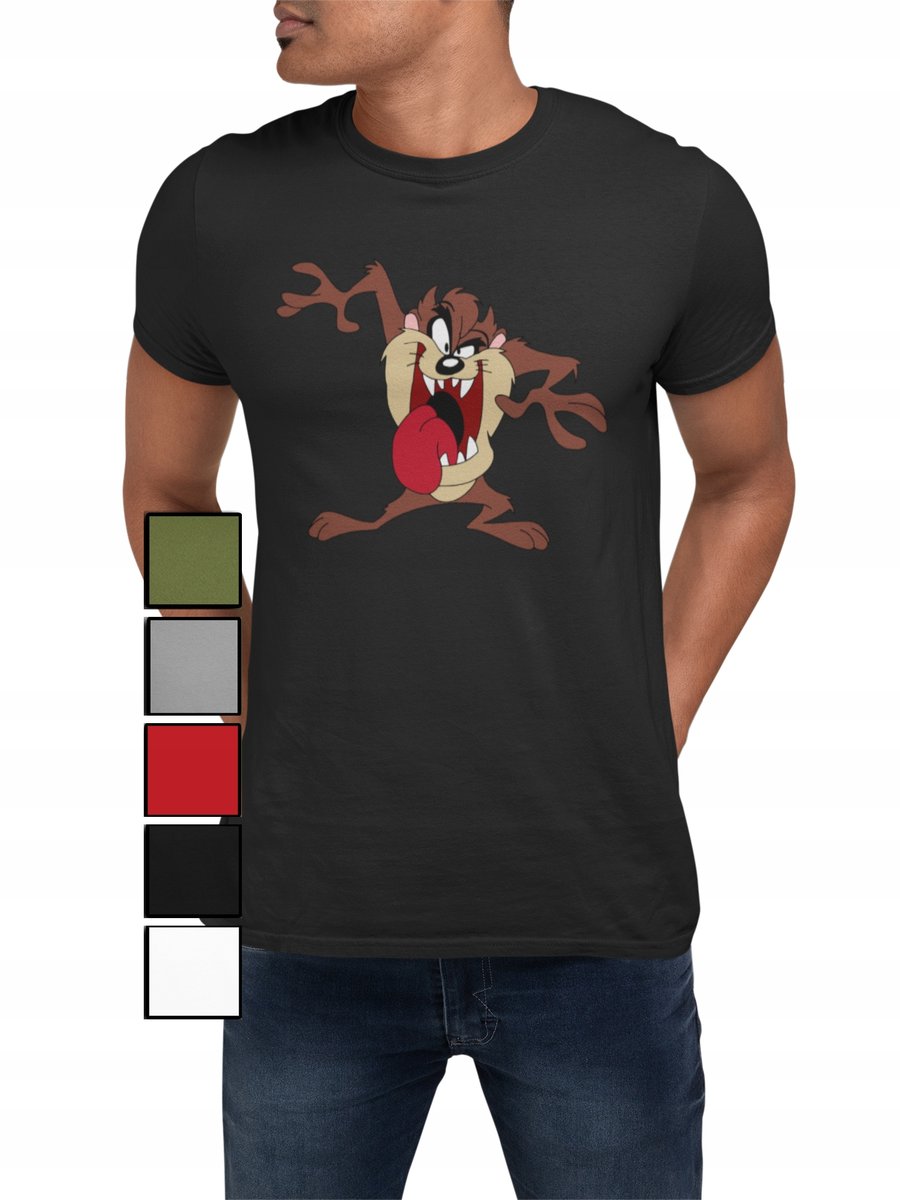 -KOSZULKA T-SHIRT MĘSKA Z NADRUKIEM TAZ DIABEŁ TASMAŃSKI LOONEY -XS