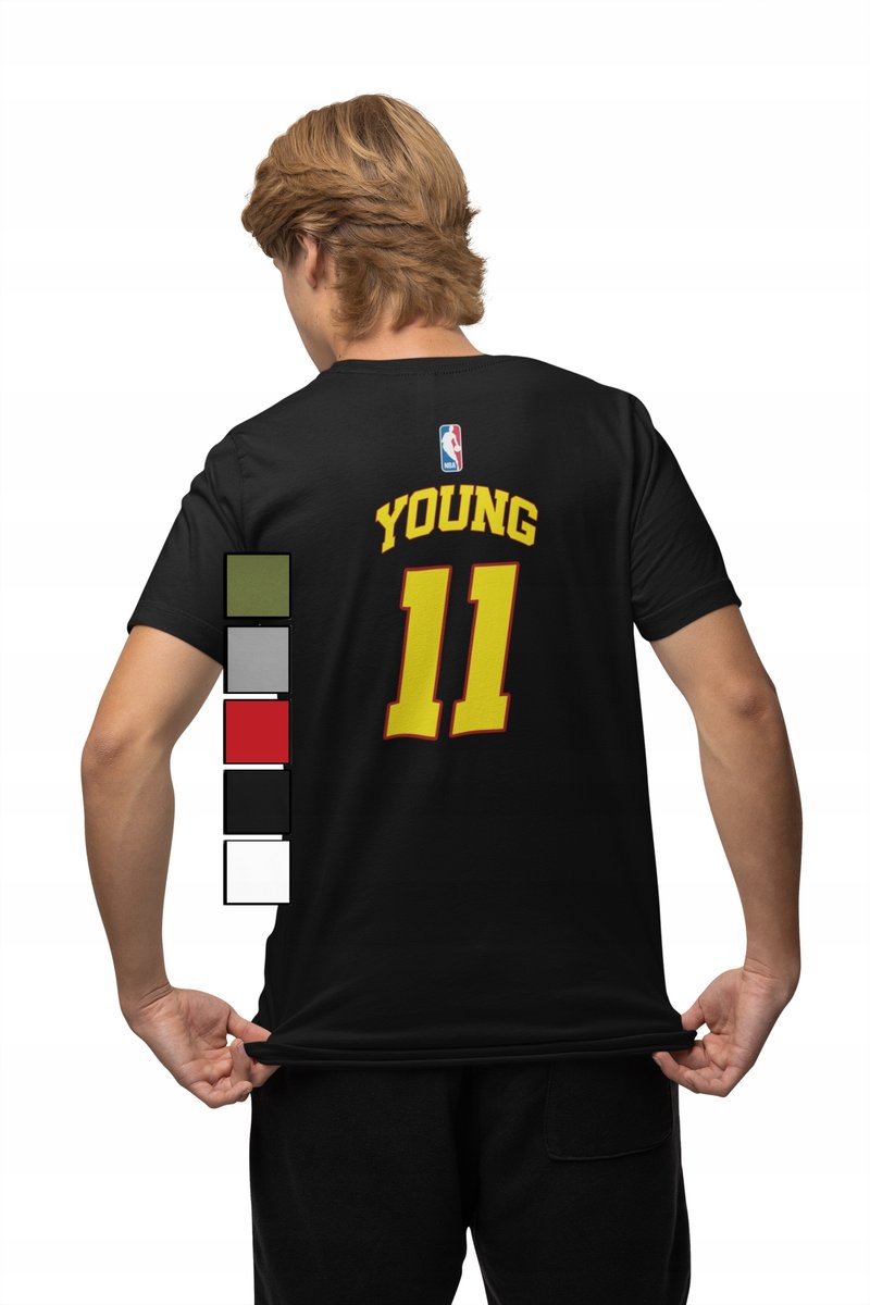 KOSZULKA MĘSKA Z NADRUKIEM NA PLECACH NBA ALTLANTA HAWKS - TRAE YOUNG - M