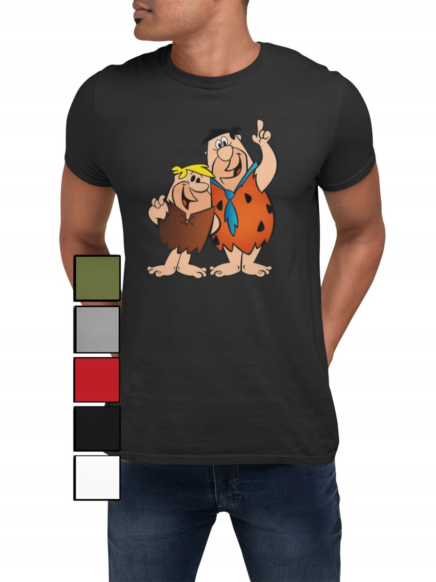 KOSZULKA T-SHIRT MĘSKA Z NADRUKIEM FLINSTON FRED BARNI - M