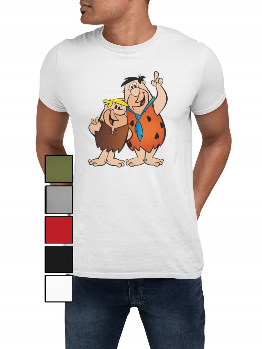 KOSZULKA T-SHIRT MĘSKA Z NADRUKIEM FLINSTON FRED BARNI - S