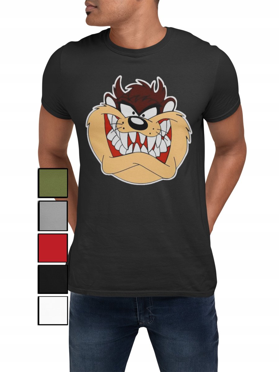 -KOSZULKA T-SHIRT MĘSKA Z NADRUKIEM TAZ DIABEŁ TASMAŃSKI LOONEY - S