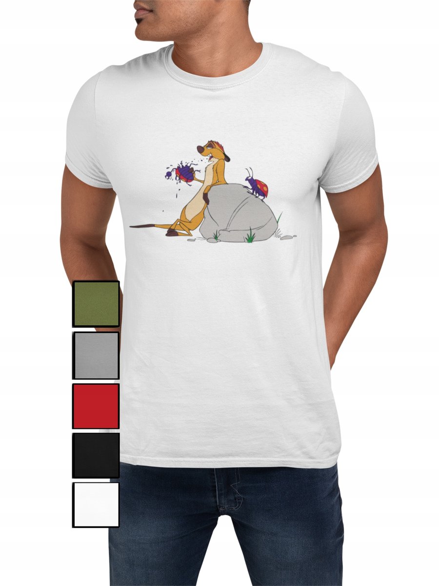 KOSZULKA T-SHIRT MĘSKA Z NADRUKIEM KRÓL LEW TIMON PUMBA HIENY - XXL