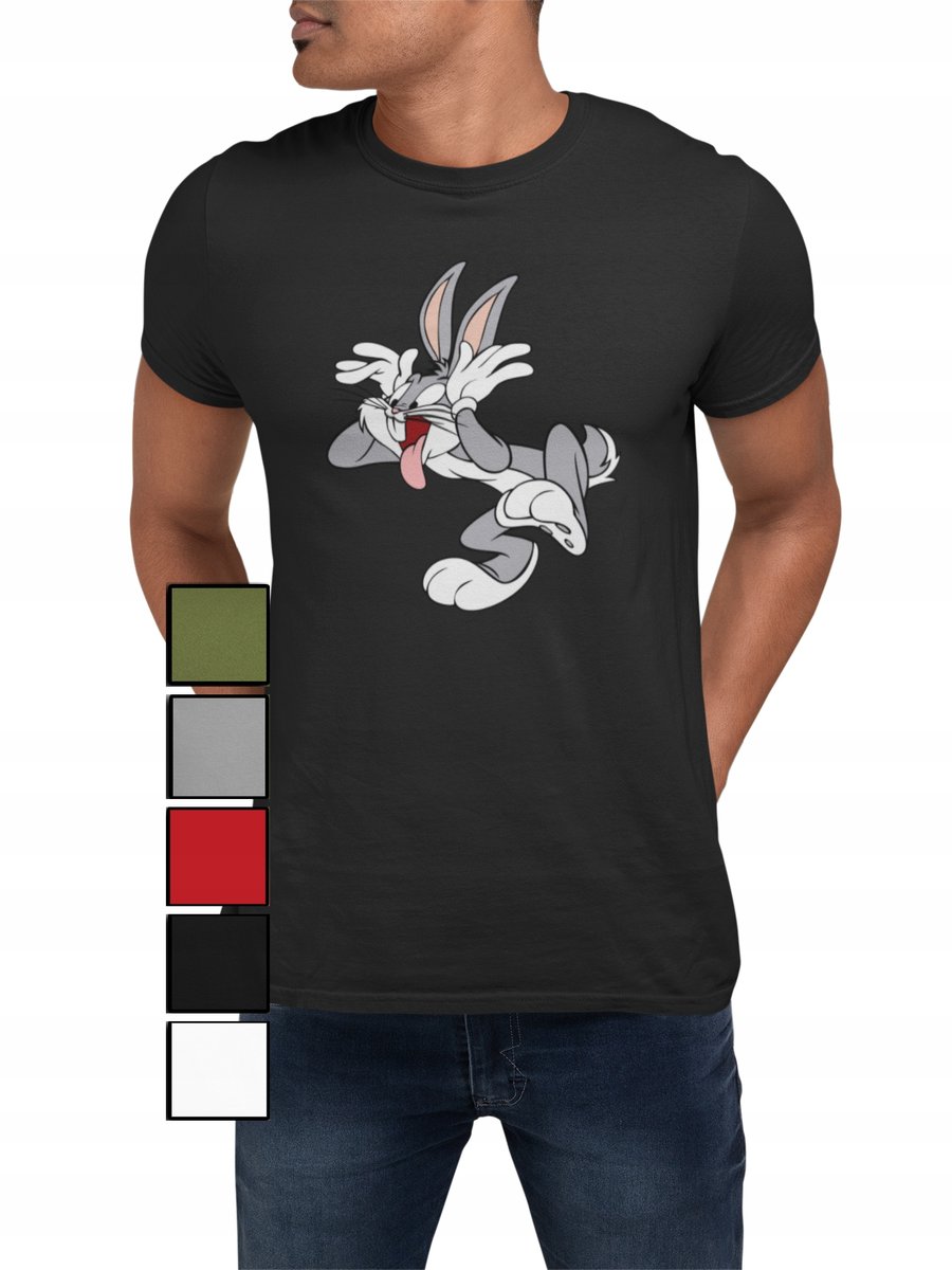 KOSZULKA T-SHIRT MĘSKA Z NADRUKIEM LOONEY TUNES BUGS - XS