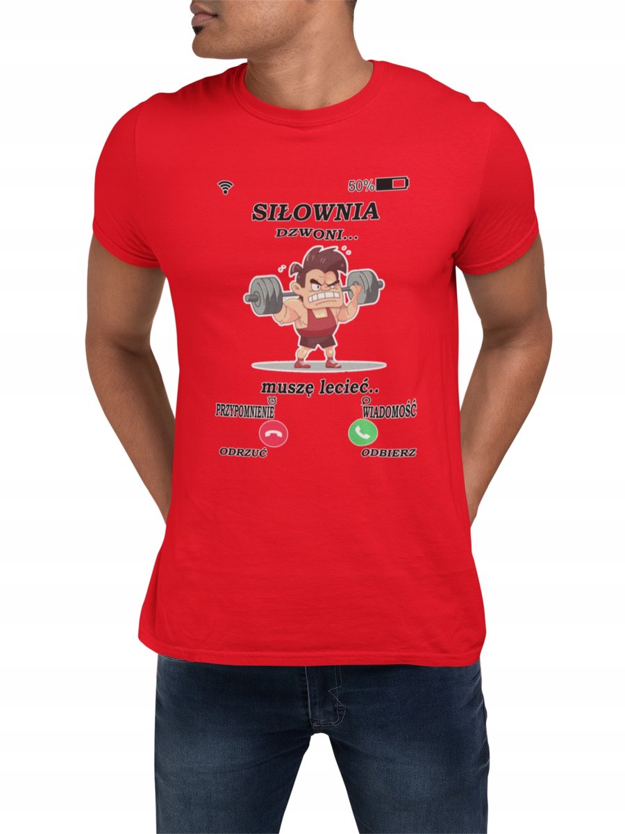 KOSZULKA T-SHIRT MĘSKA PREZENT DLA NIEGO NA WALENTYN ŚMIESZNE SIŁOWNIA - XL