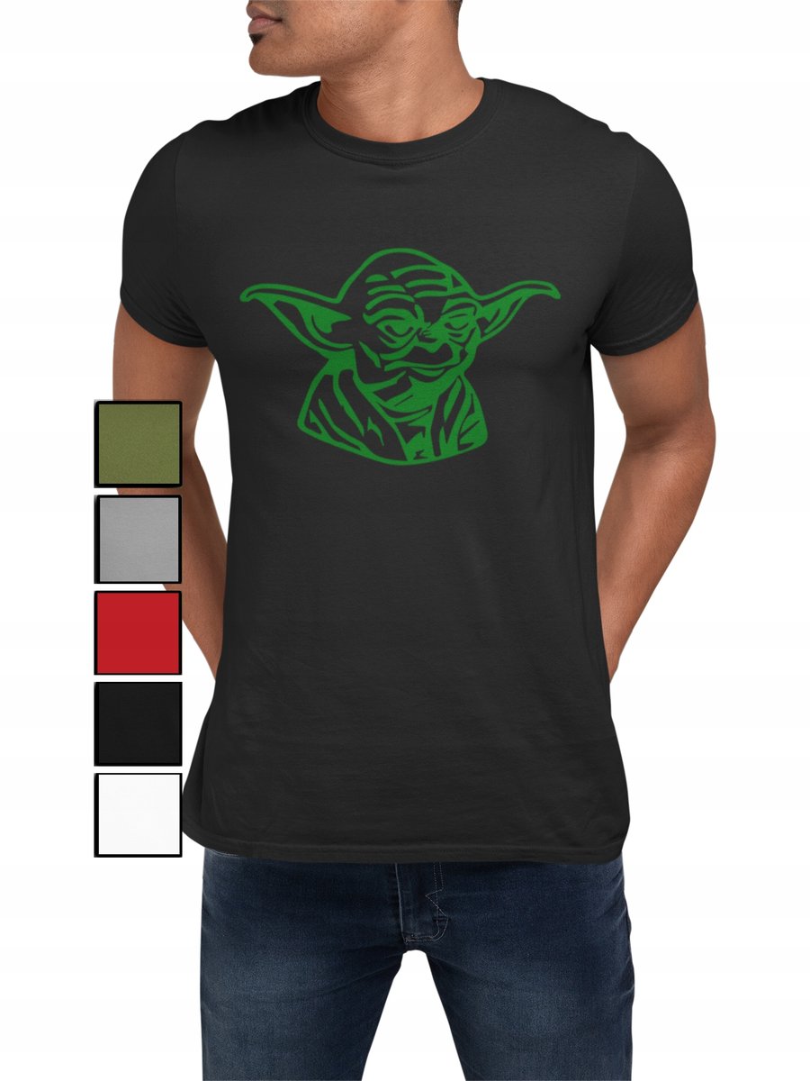KOSZULKA T-SHIRT MĘSKA Z NADRUKIEM STAR WARS LORD NAPIS YODA - L