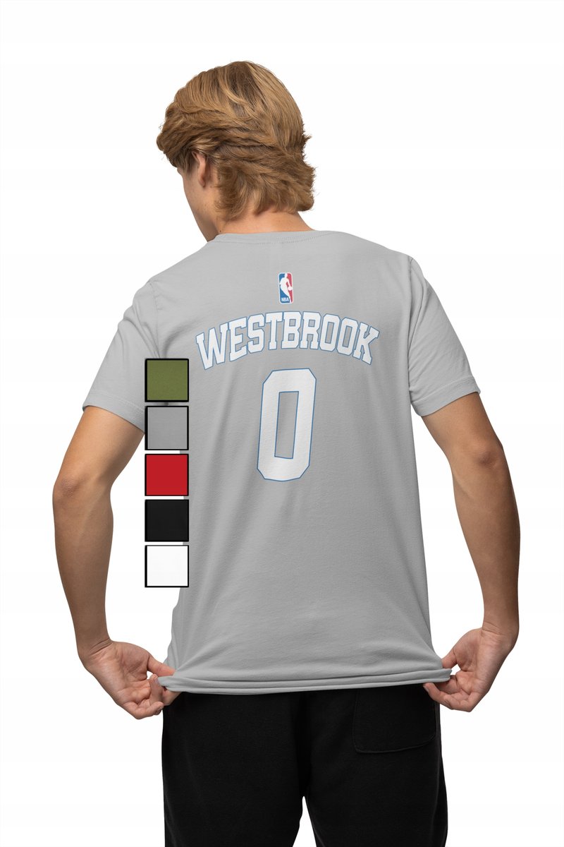 KOSZULKA MĘSKA Z NADRUKIEM NA PLECACH NBA CLIPPERS - RUSSEL WESTBROOK - 3XL