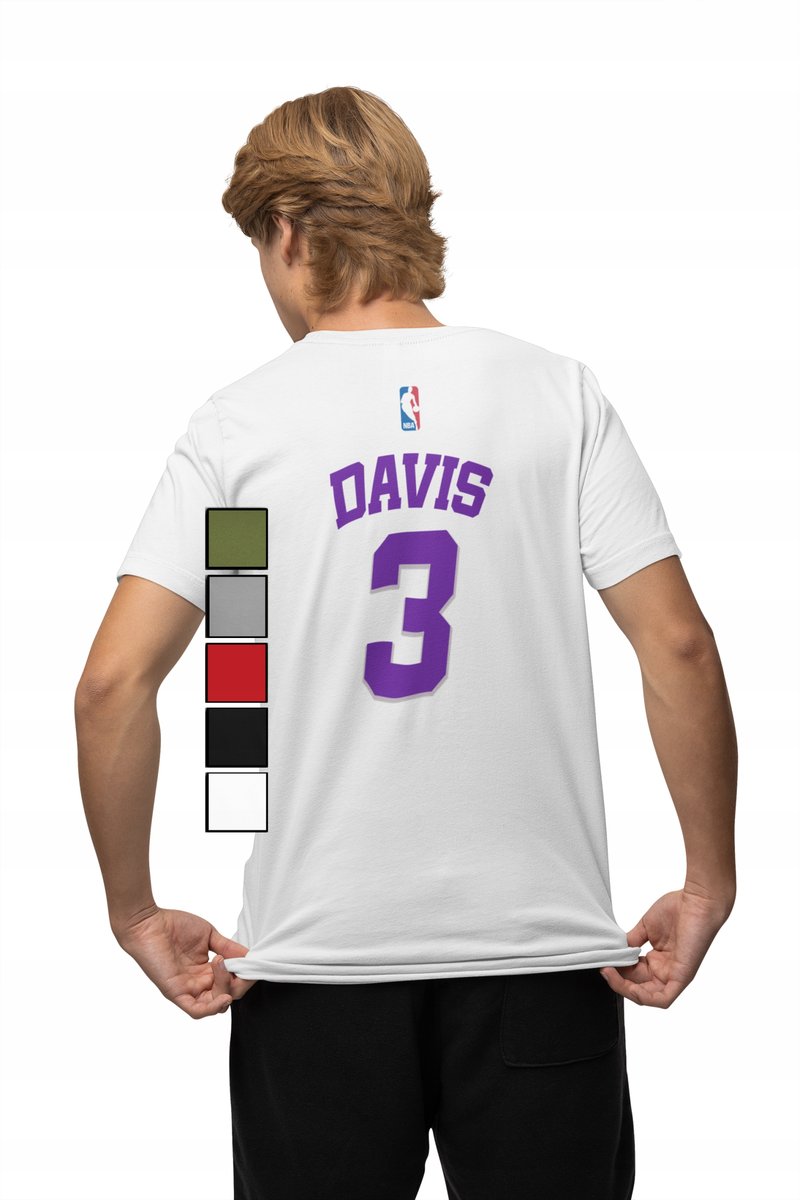 KOSZULKA MĘSKA Z NADRUKIEM NA PLECACH NBA LAKERS - ANTHONY DAVIS -XS
