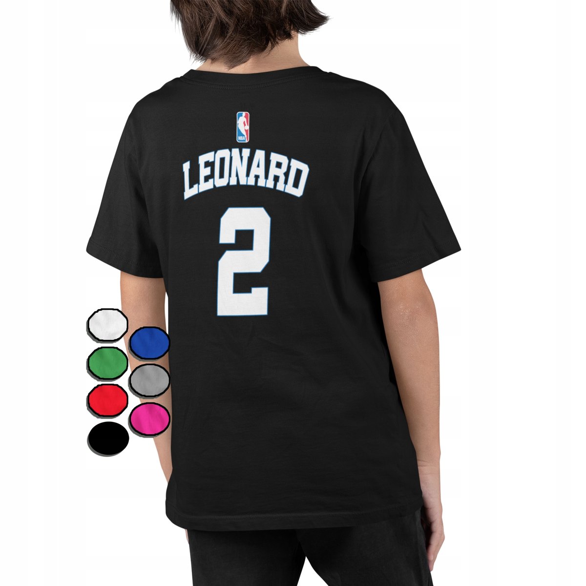 KOSZULKA DZIECIĘCA Z NADRUKIEM Z TYŁU KOSZYKÓOWKA FANA NBA WYBÓR - M 134