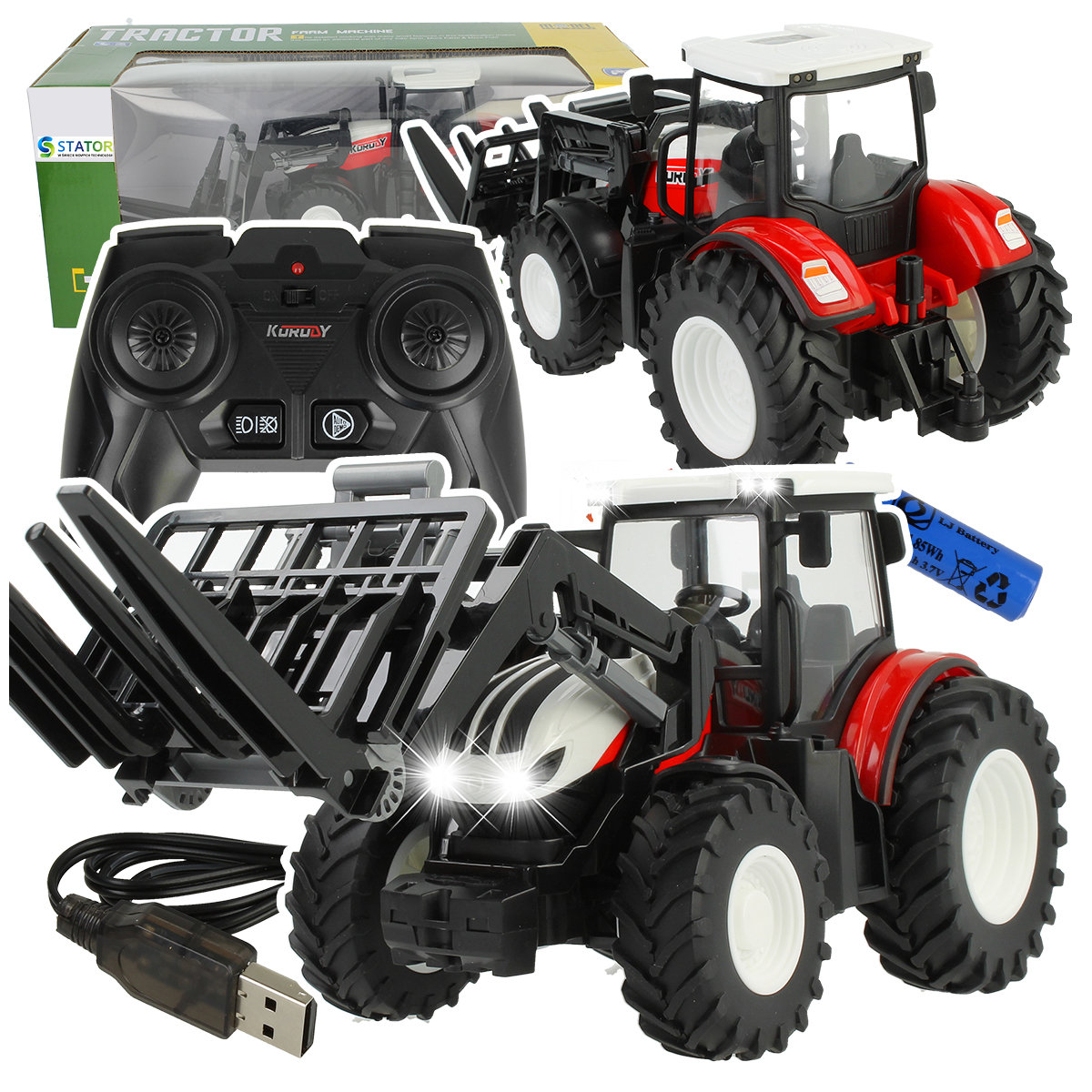 Zdalnie Sterowany Traktor Rolniczy, Ciągnik z Widlakiem Z1013