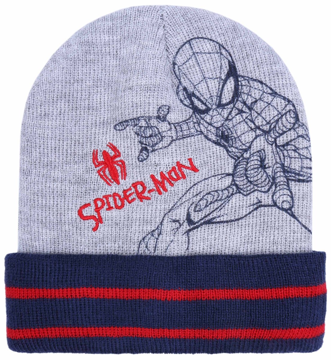 Szaro-granatowa czapka chłopięca Spider-Man MARVEL