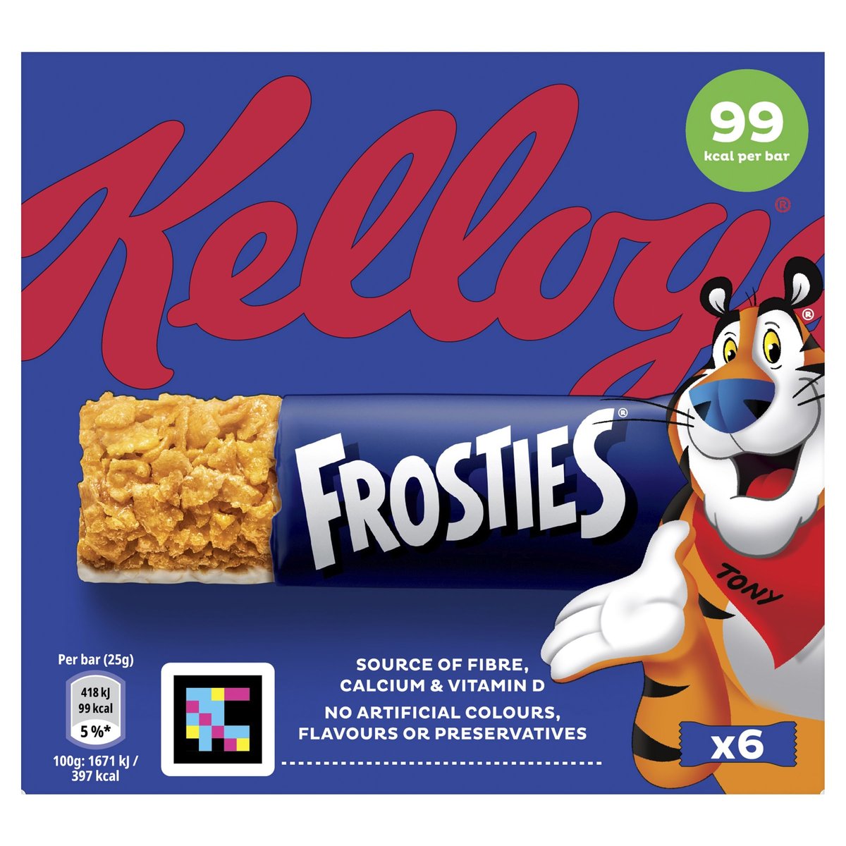 Kellogg's Frosties mleczne batoniki z prażonymi płatkami kukurydzianymi 6x25 g