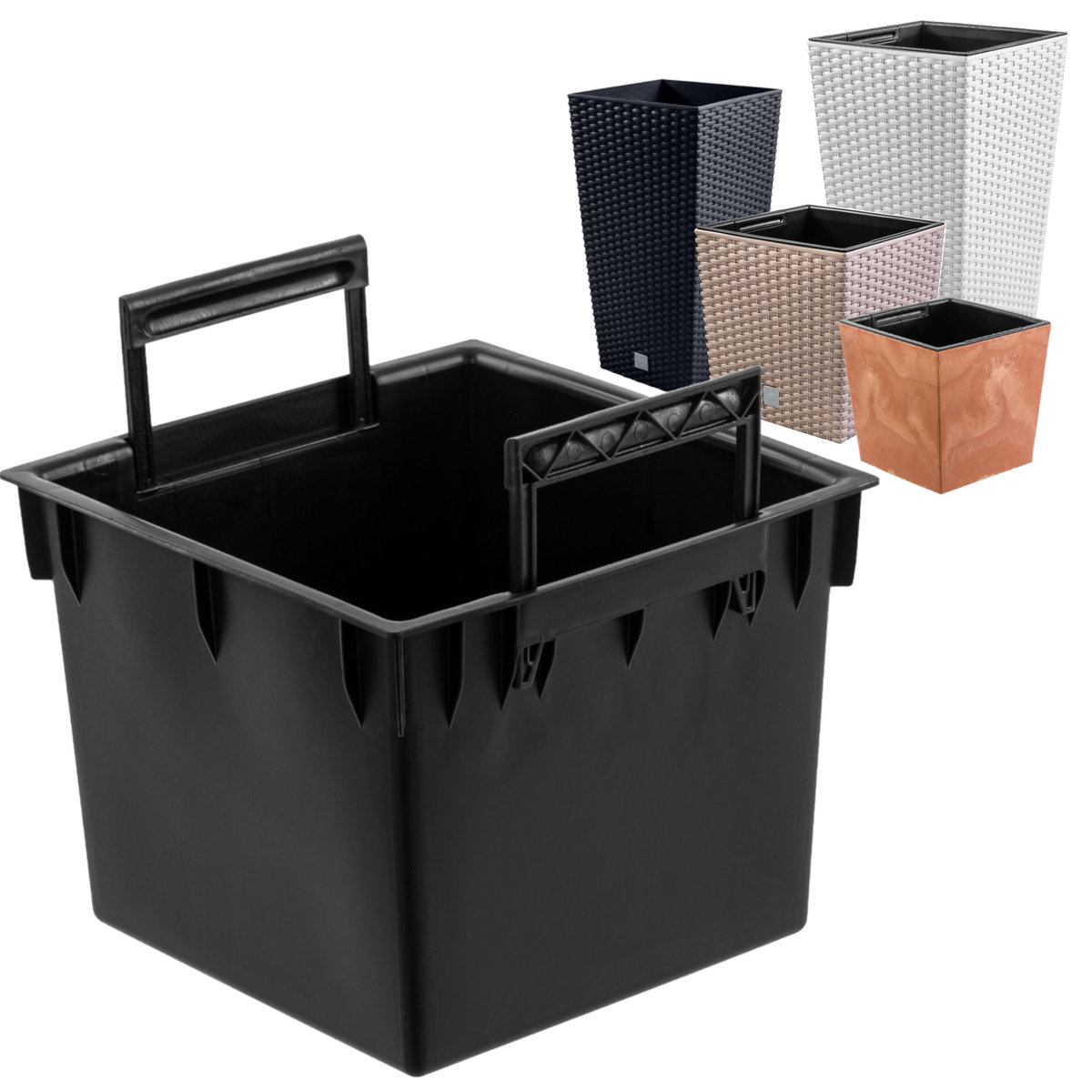 Wkład doniczka z uchwytami 32,5x32,5cm 25L do doniczek Prosperplast H 61cm