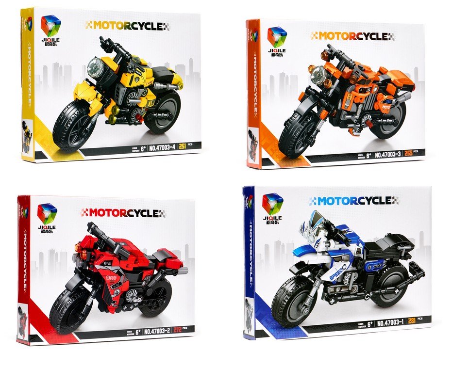 Klocki motocykle sportowe 4 wzory konstrukcyjne