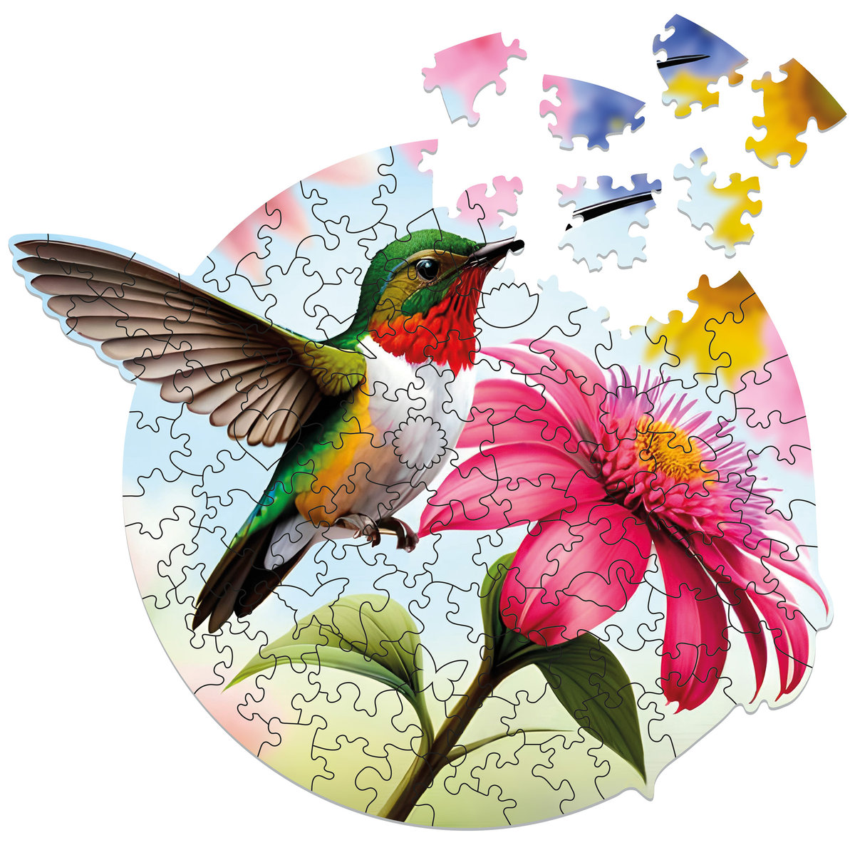 Puzzle drewniane Milliwood - Celebrating - Hummingbird 24x20 - 100 el.