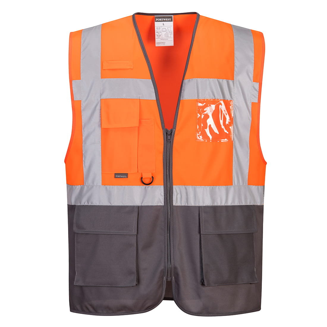 Kamizelka ostrzegawcza  EXECUTIVE  r.XXL - suwak, 7 kieszeni, zaczep, pętla PORTWEST