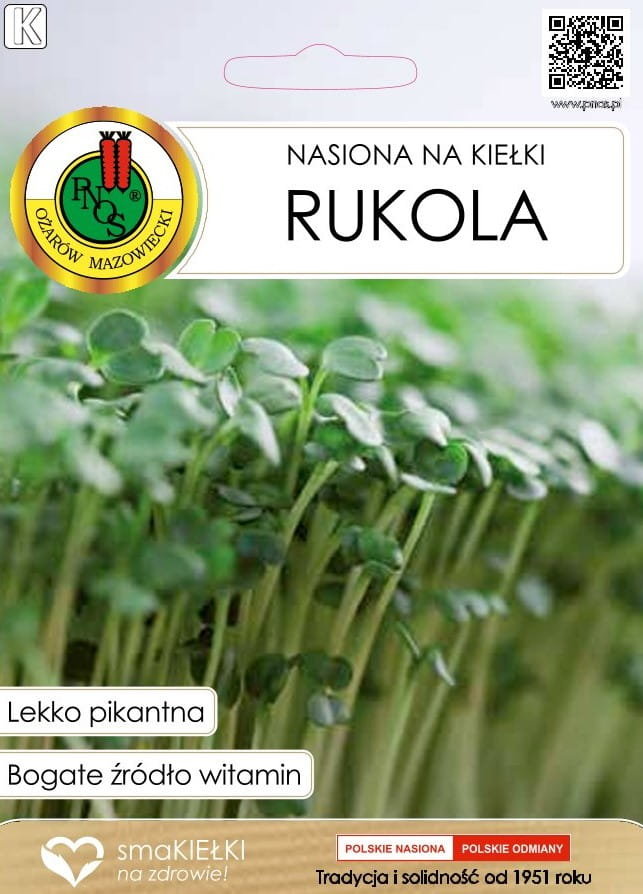 RUKOLA NASIONA NA KIEŁKI LEKKO PIKANTNE AROMATYCZNE BEZ GMO 10g