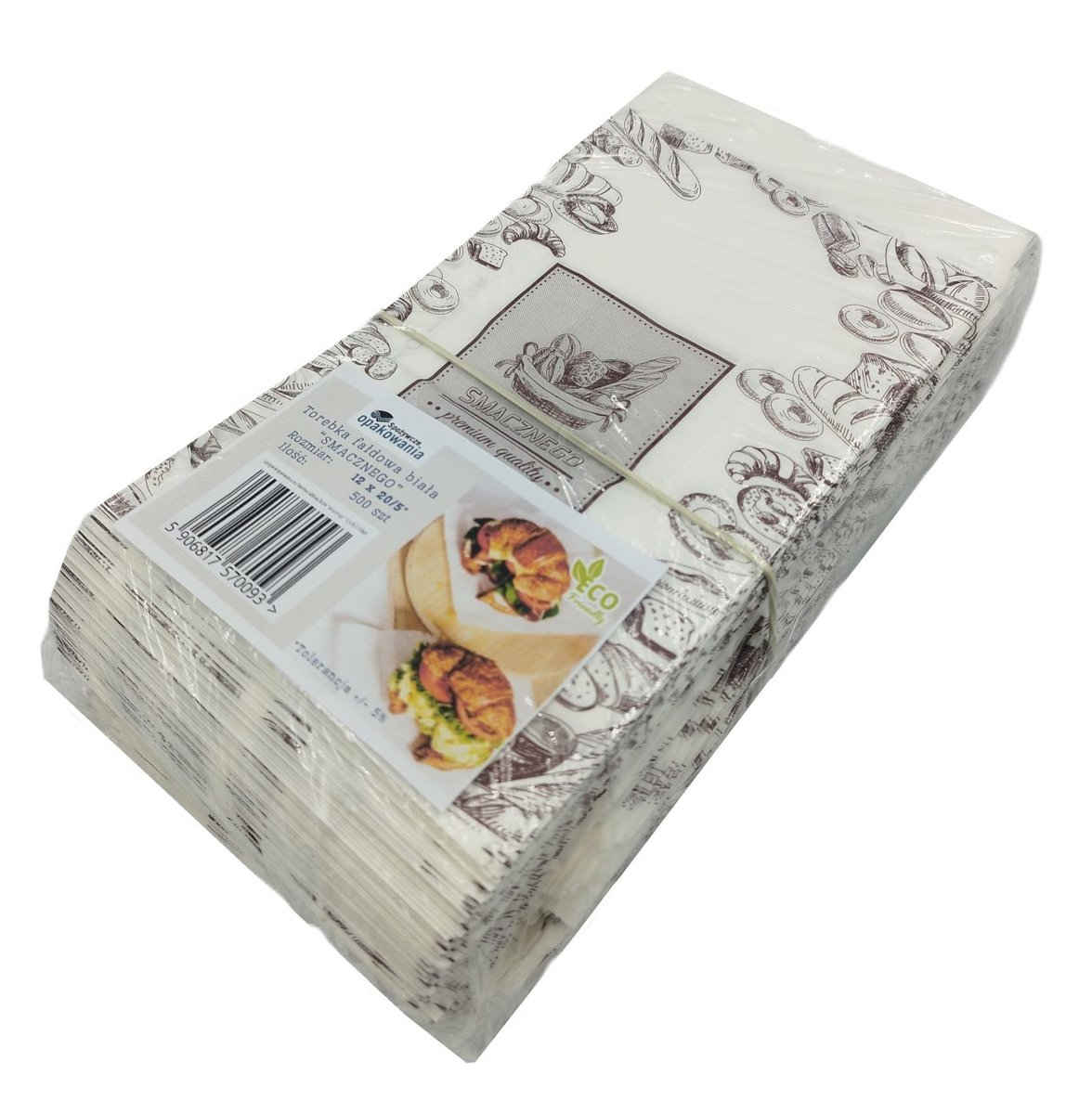 Torebka 120x200 biała nadruk 