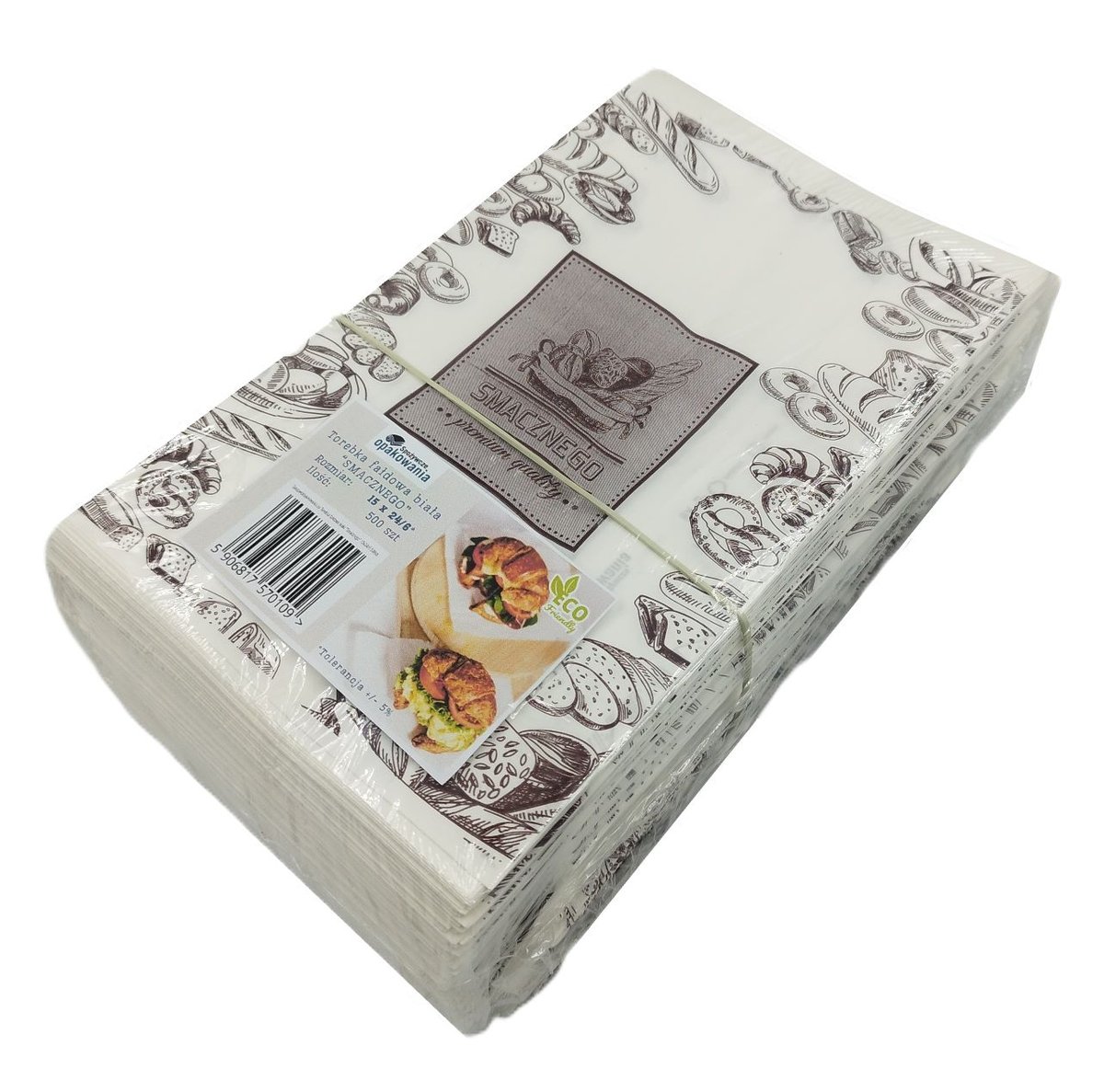 Torebka 150x240 biała nadruk 