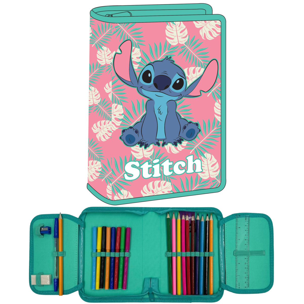 PIÓRNIK DWUKLAPKOWY Z WYPOSAŻENIEM STITCH DISNEY DIAKAKIS