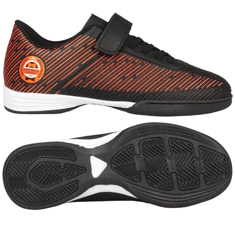 Halówki Sportowe Buty Do Piłki Halowe Nożnej Chłopięce Piłkarskie Dziecięce Kadi Czarne 32