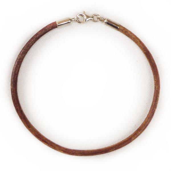 5802-1 Bransoletka Rzemie� Sk�ra Naturalna + Srebro 925