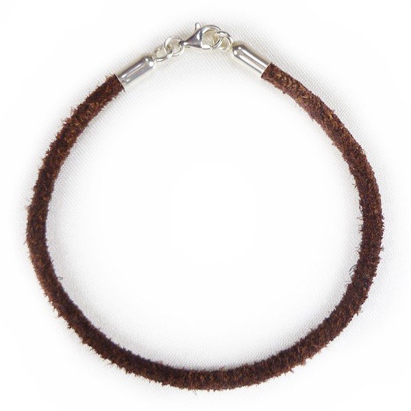 5803-20 Bransoletka Rzemień Skóra Naturalna + Srebro 925