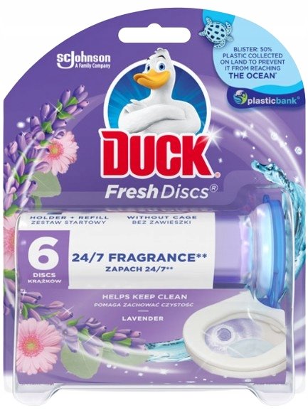 Żelowe krążki do WC  + aplikator Duck Fresh Disc lawenda