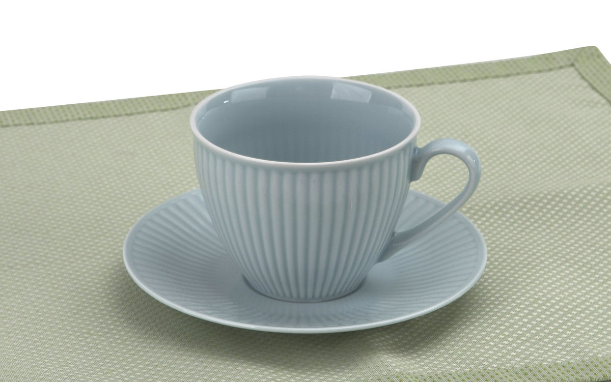 Filiżanka porcelanowa 320 ml + spodek Dalia Niebieska