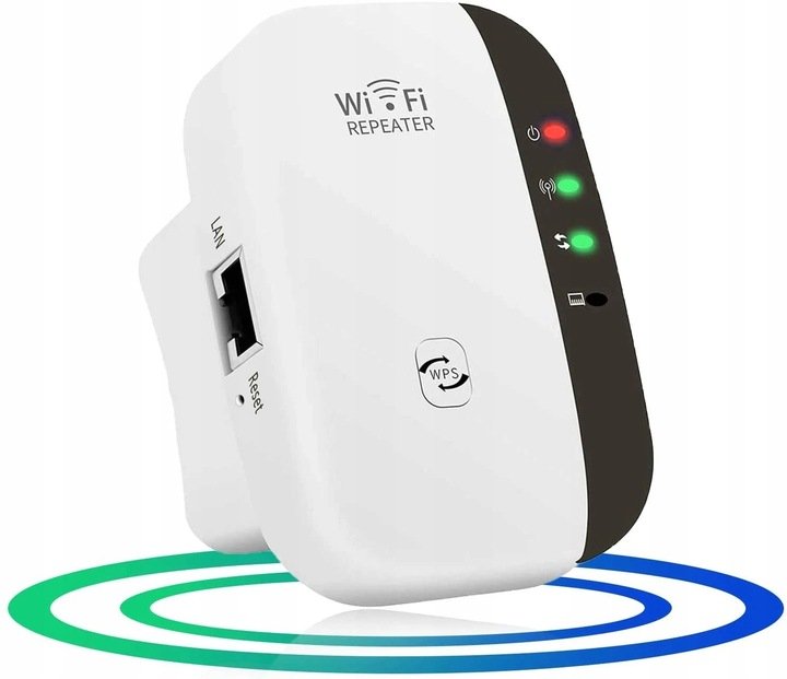 Wzmacniacz Sygnału Sieci Wifi Mocny Zasięg 300 Mb/S + Kabel Sieciowy