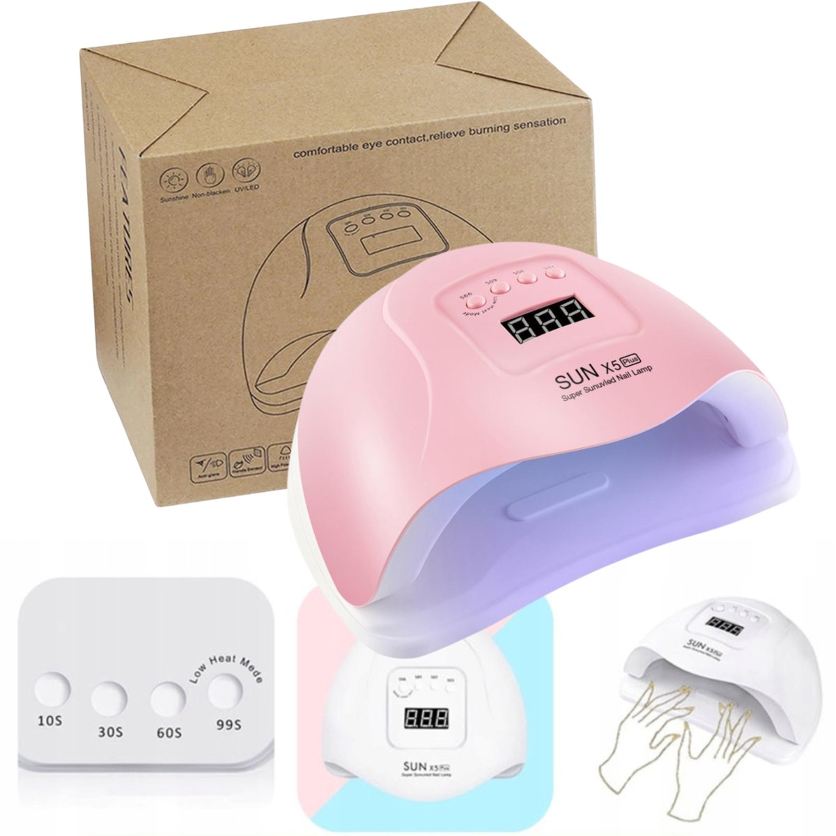 Lampa Do Paznokci Uv Led 120w Manicure Pedicure Różowa
