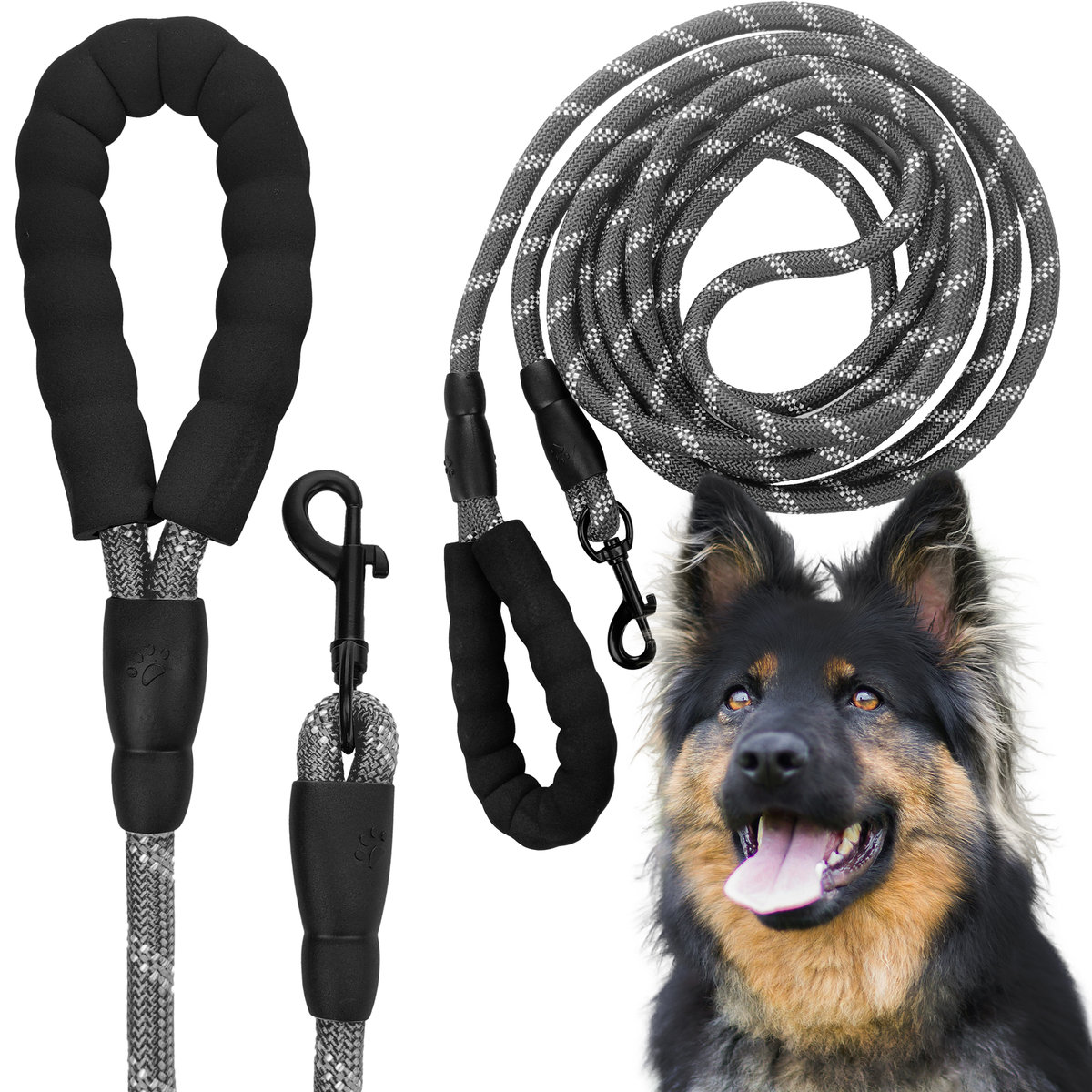 Smycz Dla Psa Treningowa Odblaskowa Wytrzymała Długa Bardzo Gruba Lina 5M