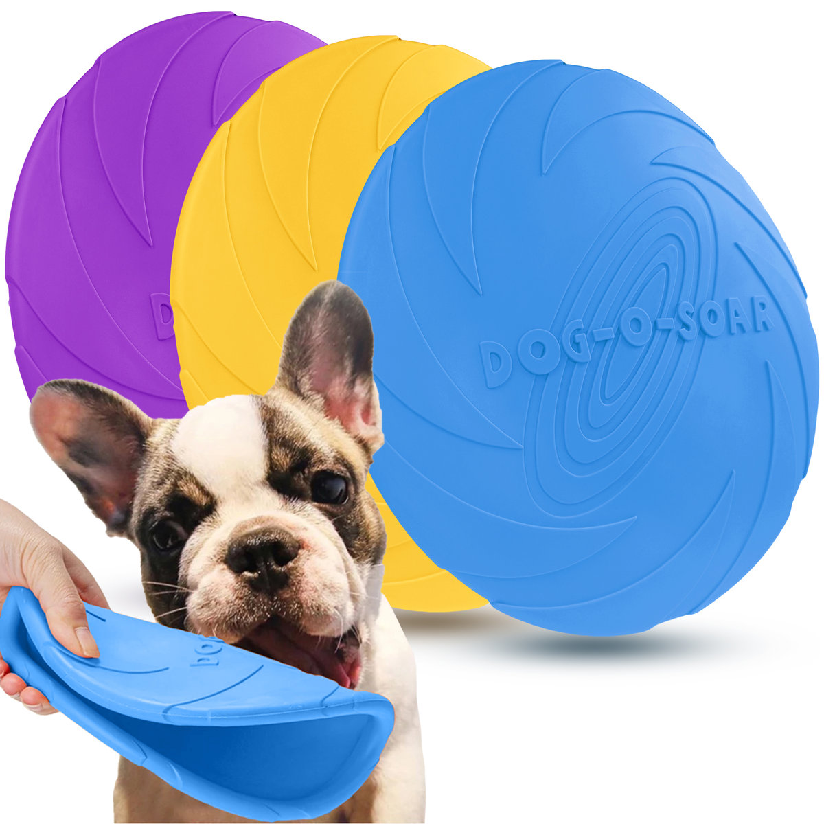 Zestaw 3X Dysk Do Rzucania Aportowania Frisbee Gryzak Zabawka Dla Psa